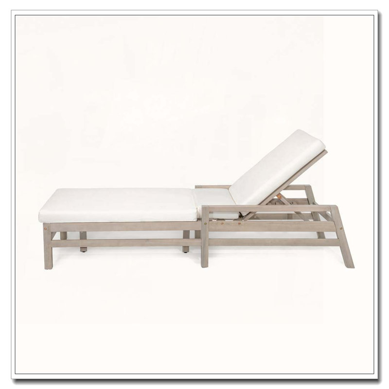 Chaise longue d'extérieur réglable, Gris, 2