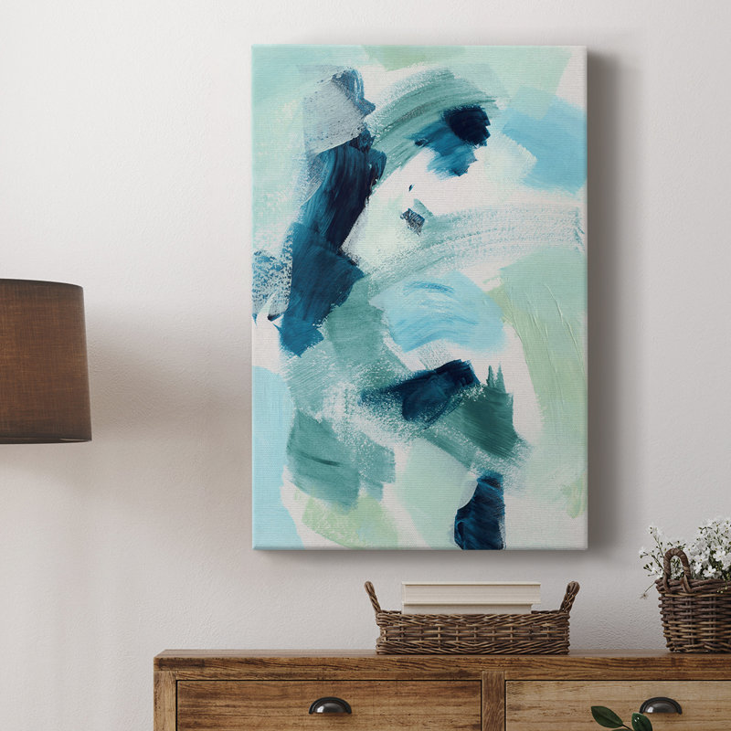 Bleu sarcelle Composition I - galerie sur mesure, H 18 po x l 12 po