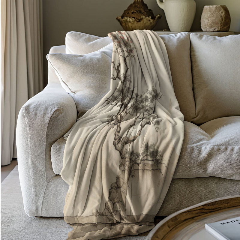 Ancien charme - couverture en sherpa de qualité supérieure 1 pièce, Grand lit