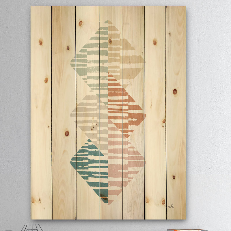 « geometric triangle ii », impression sur bois, H 20 po x l 12 po x P 1po