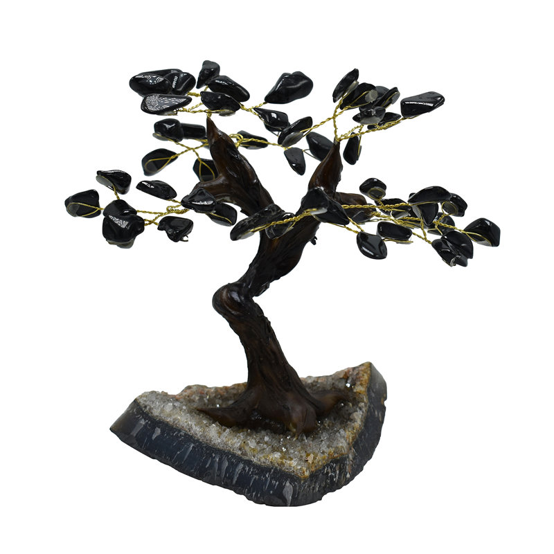 Bonsaï artificiel sur pied, H 7 po x l 5 po x P 5 po, Noir