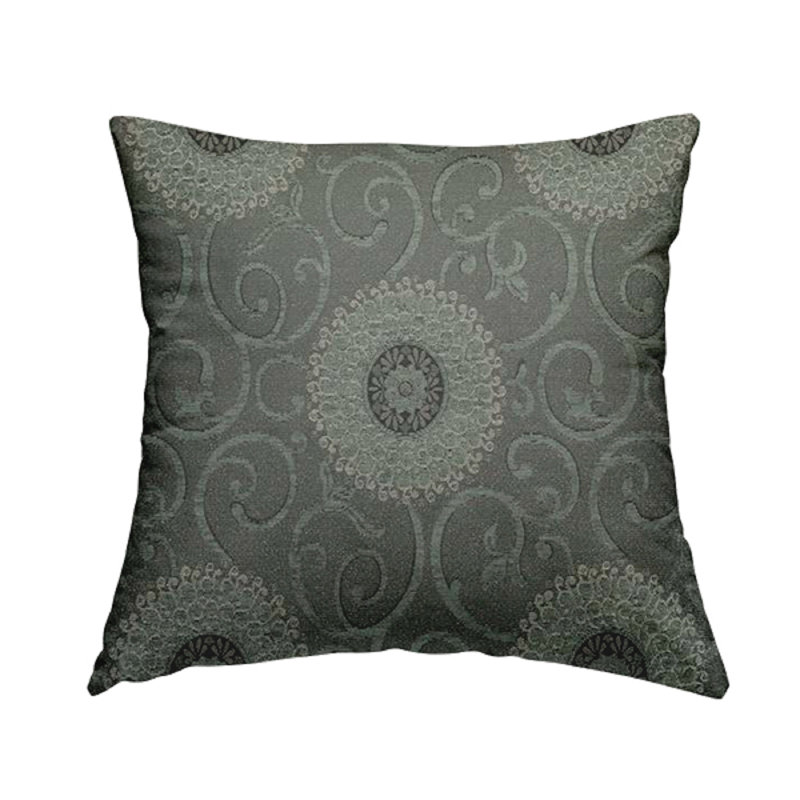 Guidry Floral Square Throw Cushion, Grey, 43cm H x 43cm W x 5cm D