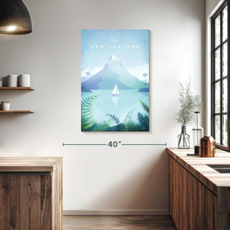 Affiche de voyage rétro Aime, Nouvelle-Zélande, H 39 po x l 26 po