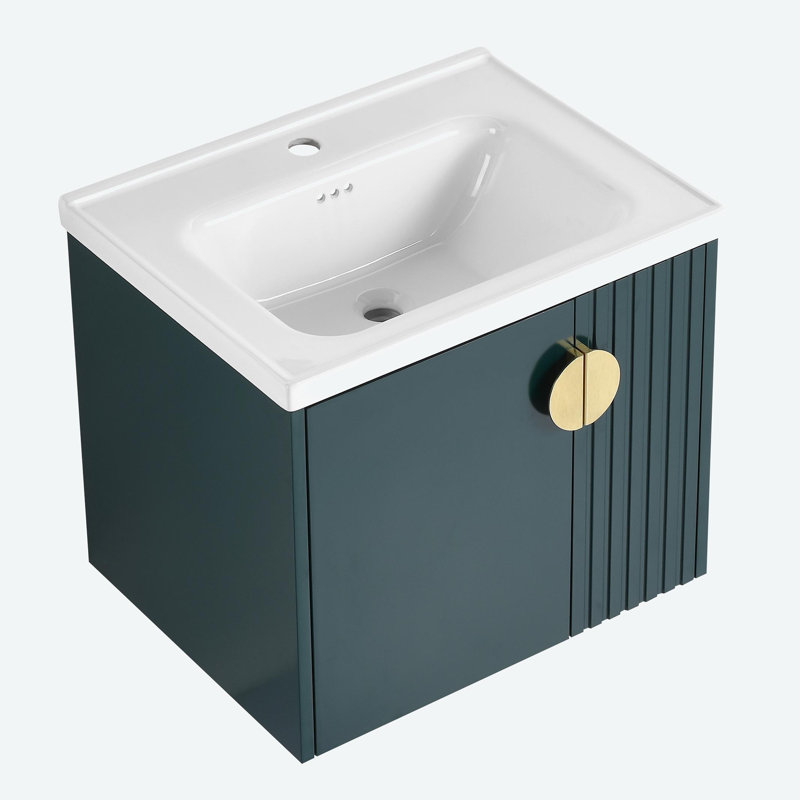 Ensemble de meuble-lavabo simple 23,8 po Negeen, Bleu marine