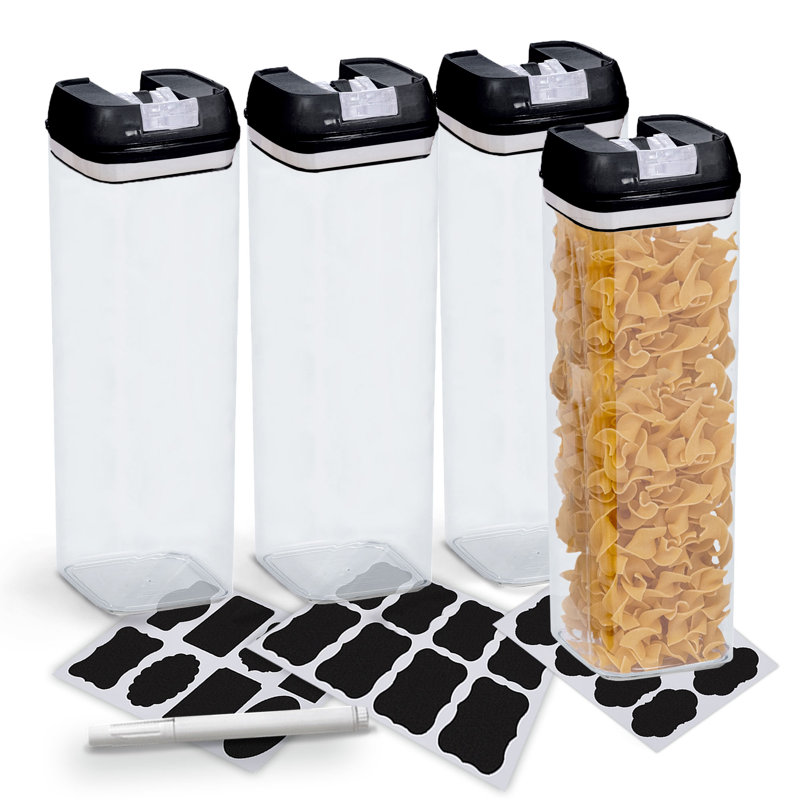 Cheer Collection 64.9oz. Food Storage Container, Black