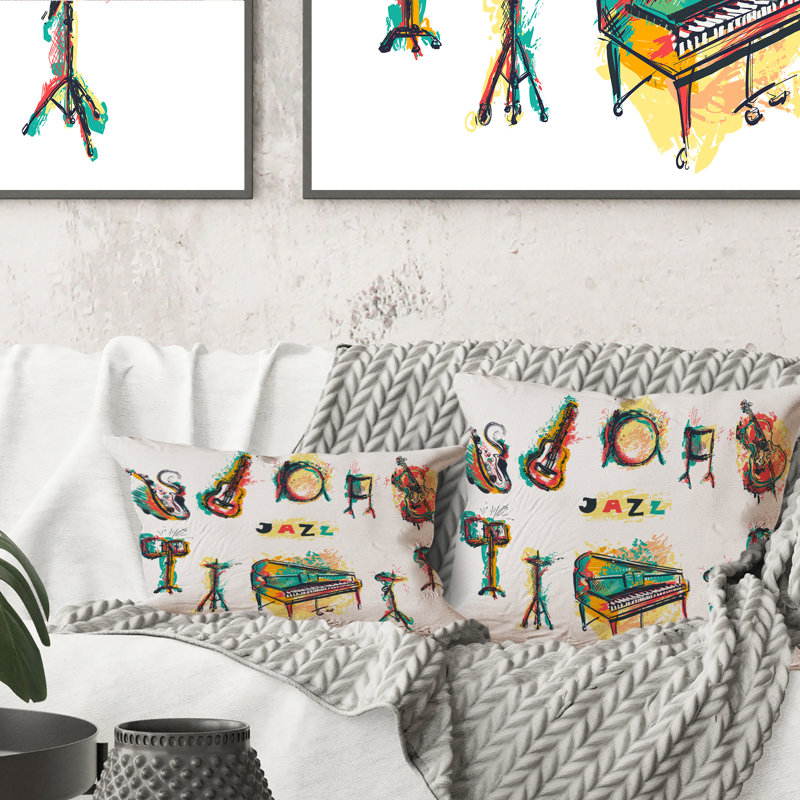 Affiche de fête Jazz Music avec instruments de musique - Bohème et éclectique, 18 po x 18 po
