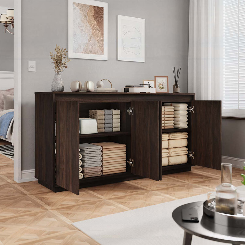 Buffet en bois pour le rangement de la cuisine et de la salle à manger modernes, Walnut