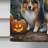 Double Sided 40'' H x 28'' W Polyester Halloween House Flag