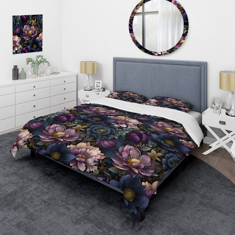 Moody Flora Moody Patterns I - Ensemble de housse de couette à motif floral