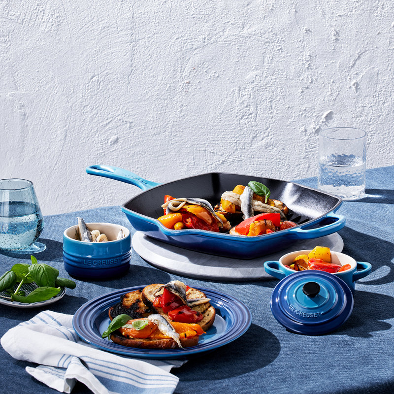 Le Creuset Cast Iron Square Grillit 26cm, Azure