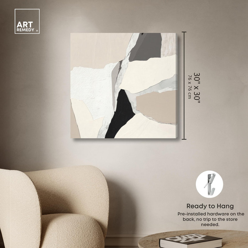"Stone Layers II", reproduction d'art sur toile par Art Remedy, 30 x 30, H 30 po x l 30 po, Toile tendue avec châssis