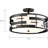 Nuvo Lansing 3-Light Semi-Flush Mount Ceiling Fixture With Fabric Shade & Opal Glass Diffuser