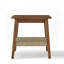 Table d'appoint Mid-Century avec tablette en rotin tissé - noyer foncé, 23 po