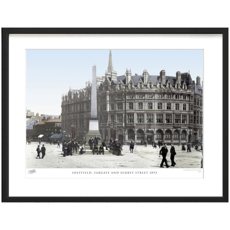 Sheffield, Fargate And Surrey Street 1893 by Francis Frith - Single Picture Frame Print, 28cm H x 36cm W x 2.3cm D