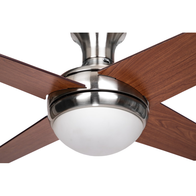 Ventilateur de plafond standard à 4 pales de 52 po avec ensemble d'éclairage inclus Arneice, Brun