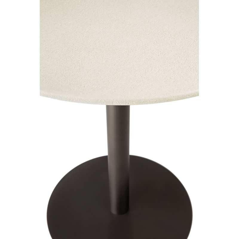 Blend dining table - varnished Microcement top - Off White - Dark Bronze base - round 70/70/76, 30"H x 35.5"L x 35.5"W
