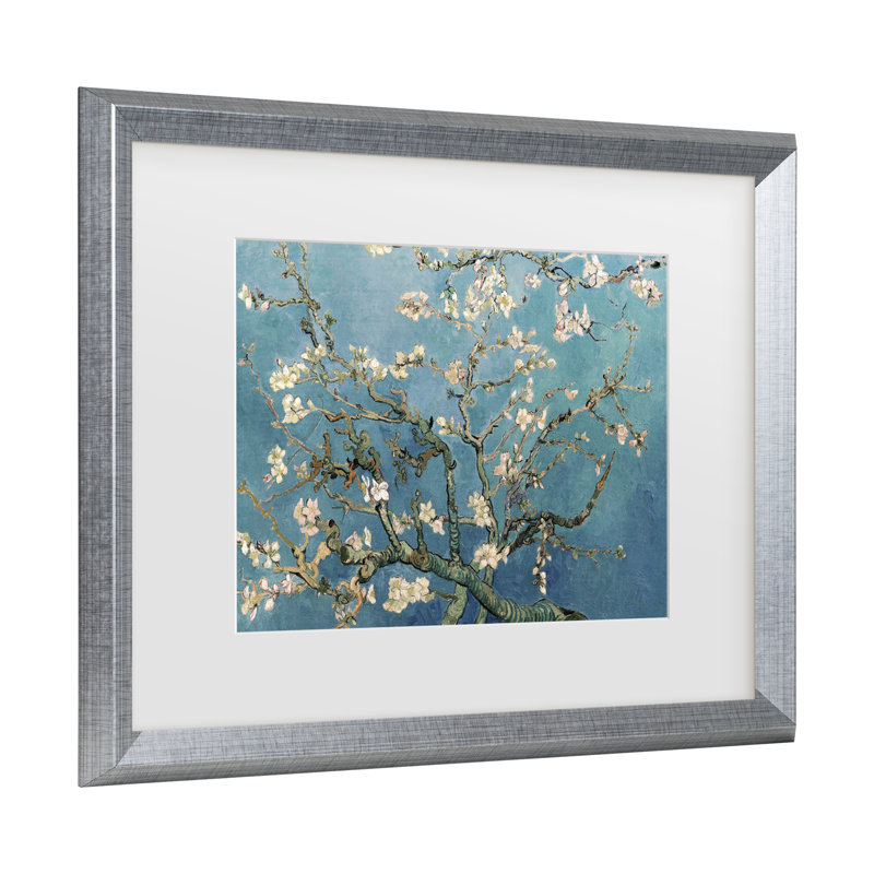 «Almond Blossoms» par Vincent Van Gogh, Argent, H 19,5 po x l 23,5 po x P 0,75 po