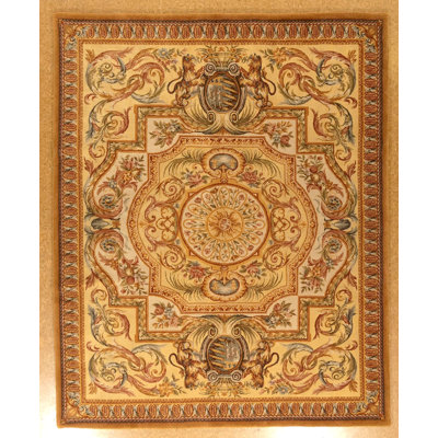 Tapis Savonnerie noué à la main Modren 8 x 10,1