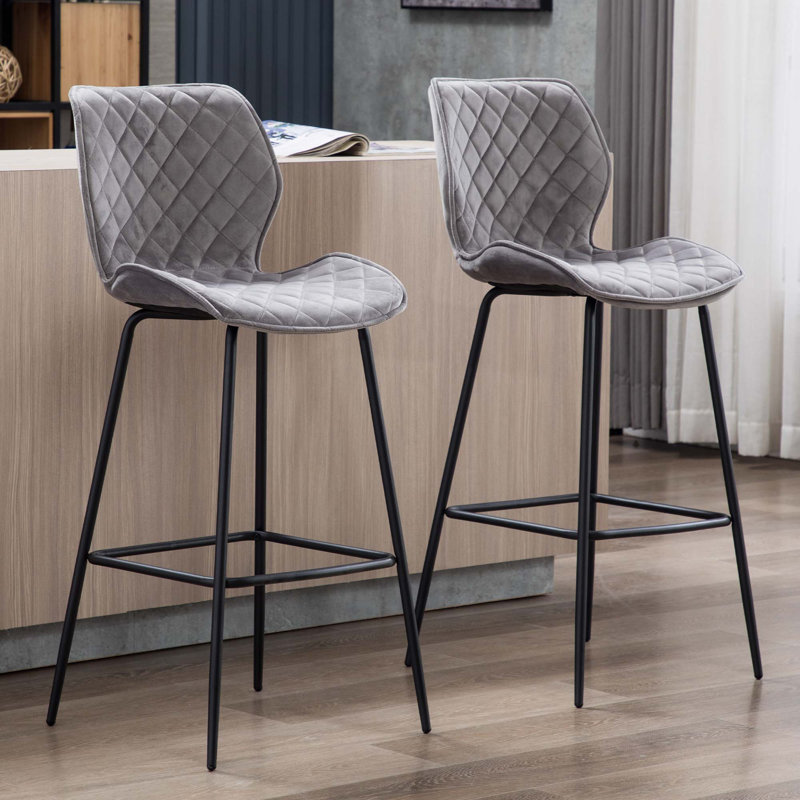 75cm Stool, Grey, Black