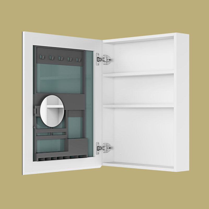 Armoire à pharmacie encastrée ou à fixation en surface avec miroir, H 26 po x l 20 po x P 4 po