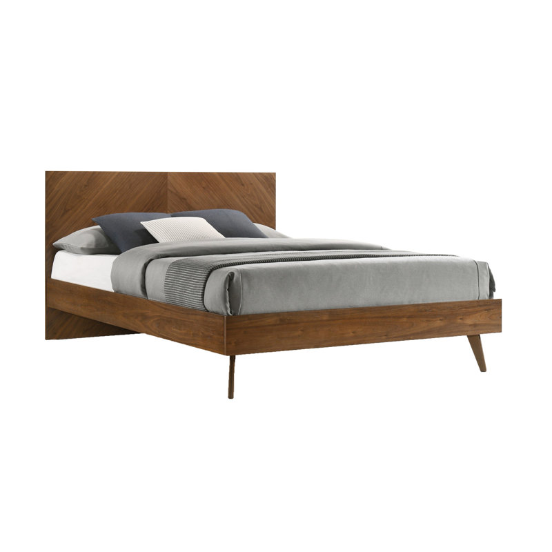 Nova Rem Platform Bed, Chevron Pattern Headboard, Queen