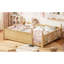 Grand lit sécuritaire, rangement en bois aggloméré, chambre d'enfant moderne Montessori