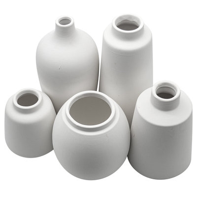 Vases à boutons en céramique, vases décoratifs modernes pour mariage, ensemble de 5 petits et grands vases, terre cuite