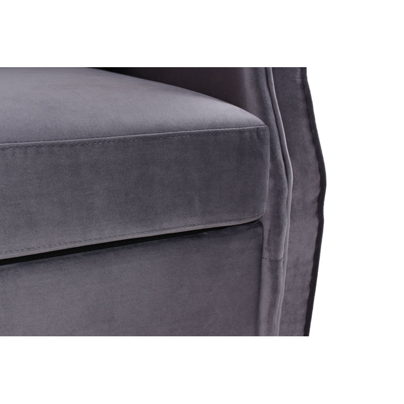 Dynette 78.7'' Velvet Loveseat, Gray Velvet