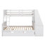 Lit simple superposé au dessus d'un lit double avec bureau, tiroirs et tablettes-1579043820