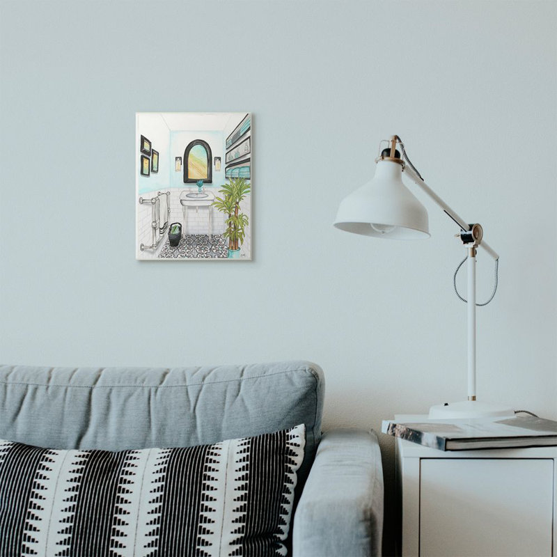 «Bathroom», reproduction, Plaque murale, H 15 po x l 10 po x P 0,5 po