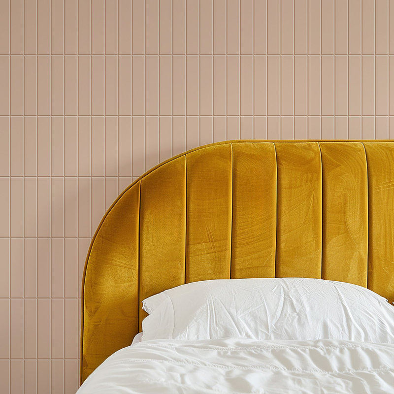 Tall Tiles - Soft Blush Wallpaper, Self-adhesive, Soft Blush