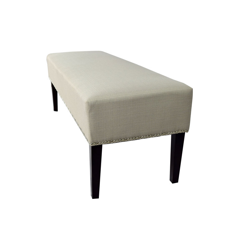 Everlee Polyester Upholstered Bench, Beige