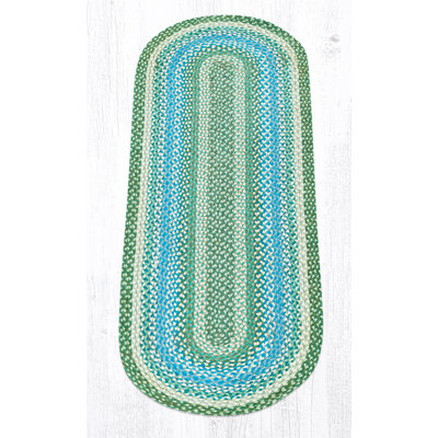  Sage/Ivory/Settlers Blue Hand-Braided Oval Rug – Cozy Living Space Accent