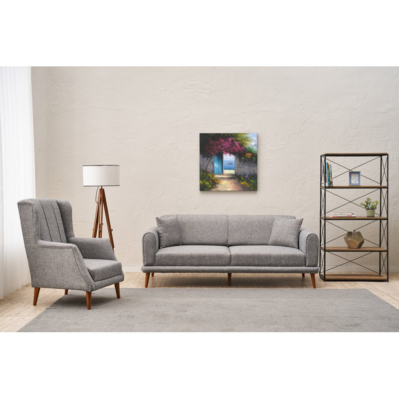 Elegant 3-Piece Sofa Set, Grey Linen Upholstery | 3-Seat Sofa: 82.7 x 36.2 x 36.2 in, Seat Height: 16.1 in | 1-Seat Sofa: 27.6 x 41.3 x 29.5 in | 100% Wooden Frame, 28 DNS Foam for Ultimate Comfort, Modern Design