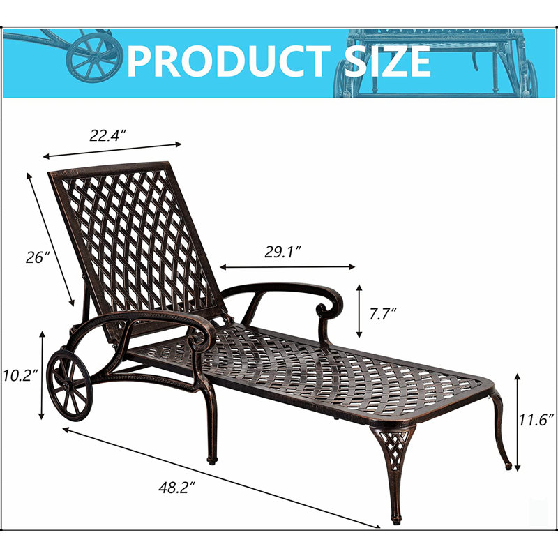 Aluminium Cast Lounge Chair With Adjustable Backrest And Rust-Resistant Finish For Outdoor Relaxation, White
