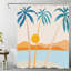 Rideau de bain Tropical Beach Scene, 72 po x 72 po (180 x 180 cm) avec crochets, orange