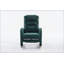 Chaise berçante Teddy en tissu avec repose-pieds réglable, vert