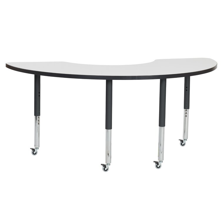 Factory Direct Partners Horseshoe Dry Erase Adjustable Height Activity Table  with Standard Swivel Glide Legs