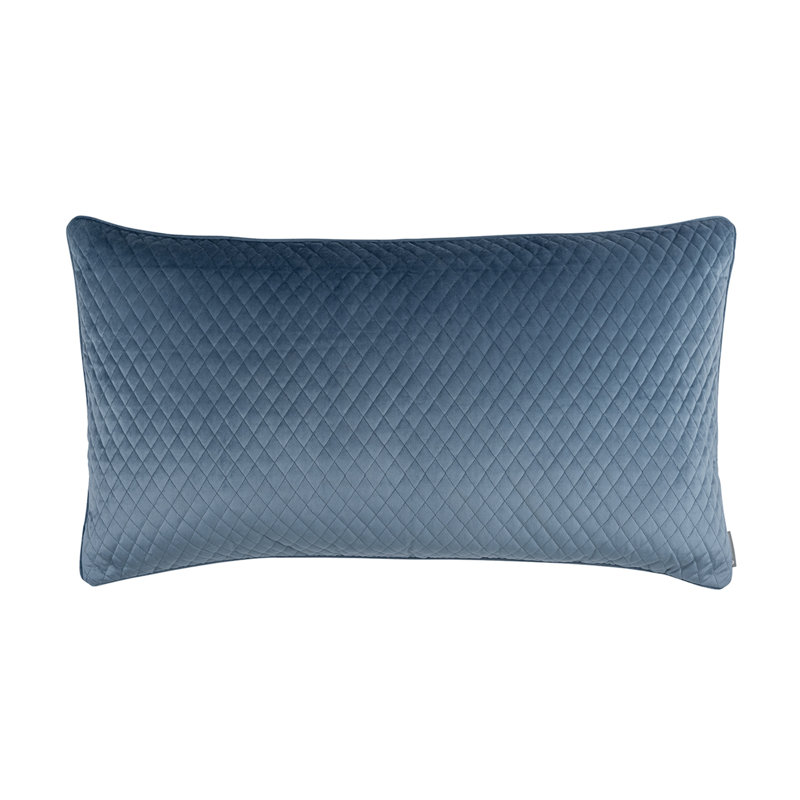 Valentina Quilted Medium Pillow, Très grand lit, Marine