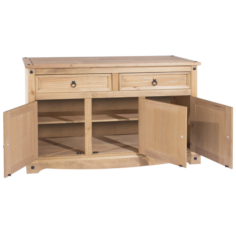 Corona 51.97" Wide 2 - Drawer Sideboard, Antique Brown Stain/Antique Brown Stain
