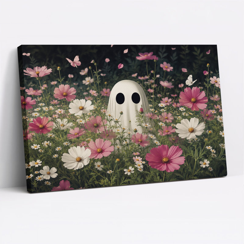 Art mural sur toile, "White Ghost In", H 16 po x l 24 po