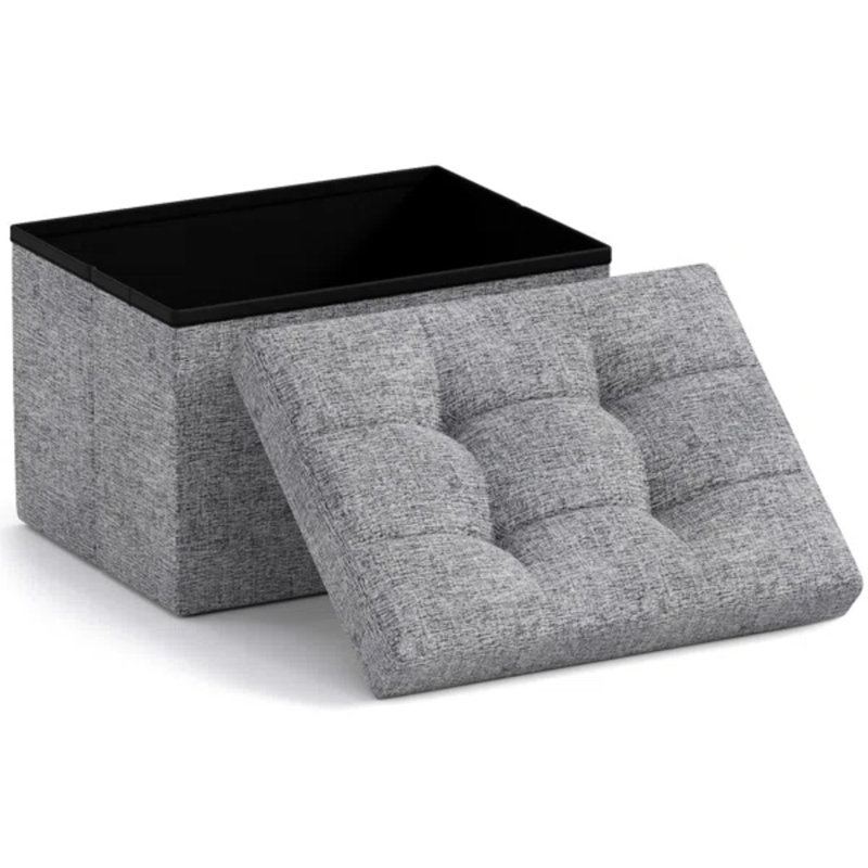 Bibianna Upholstered Ottoman, Charcoal