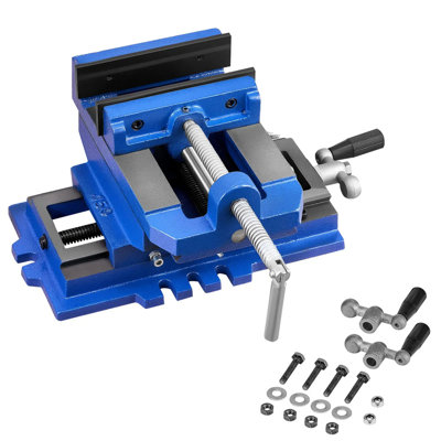 4" Cross Slide Drill Press Vise, 2-way X-y Axis Bench Vise With 3.5" Max Jaw Opening, Heavy Duty Cast Iron Workbench Vice Clamp For Woodworking Drilling Cnc Milling Machine