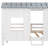 Twin Size Low Loft House Bed With Roof And Two Front Windows , White