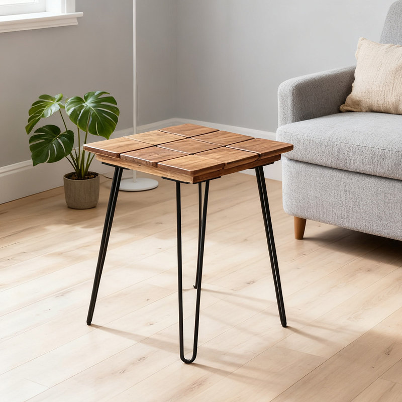 Retro Walnut Solid Wood Square Coffee Table