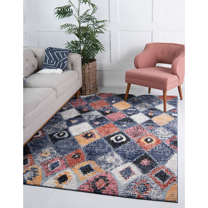 Victorville Abstract Indoor Rug, Rectangle 5' x 8'