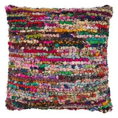 Chindi Hand-Made Abstract Striped Decorative Floor Pillow