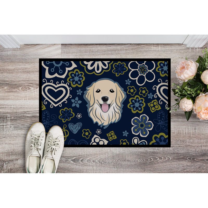 Tapis d'extérieur antidérapant Toluca, L 18 po x L 27 po, Golden retriever 1