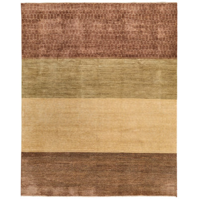 Pagdi Transitional Stripes Brown Area Rug