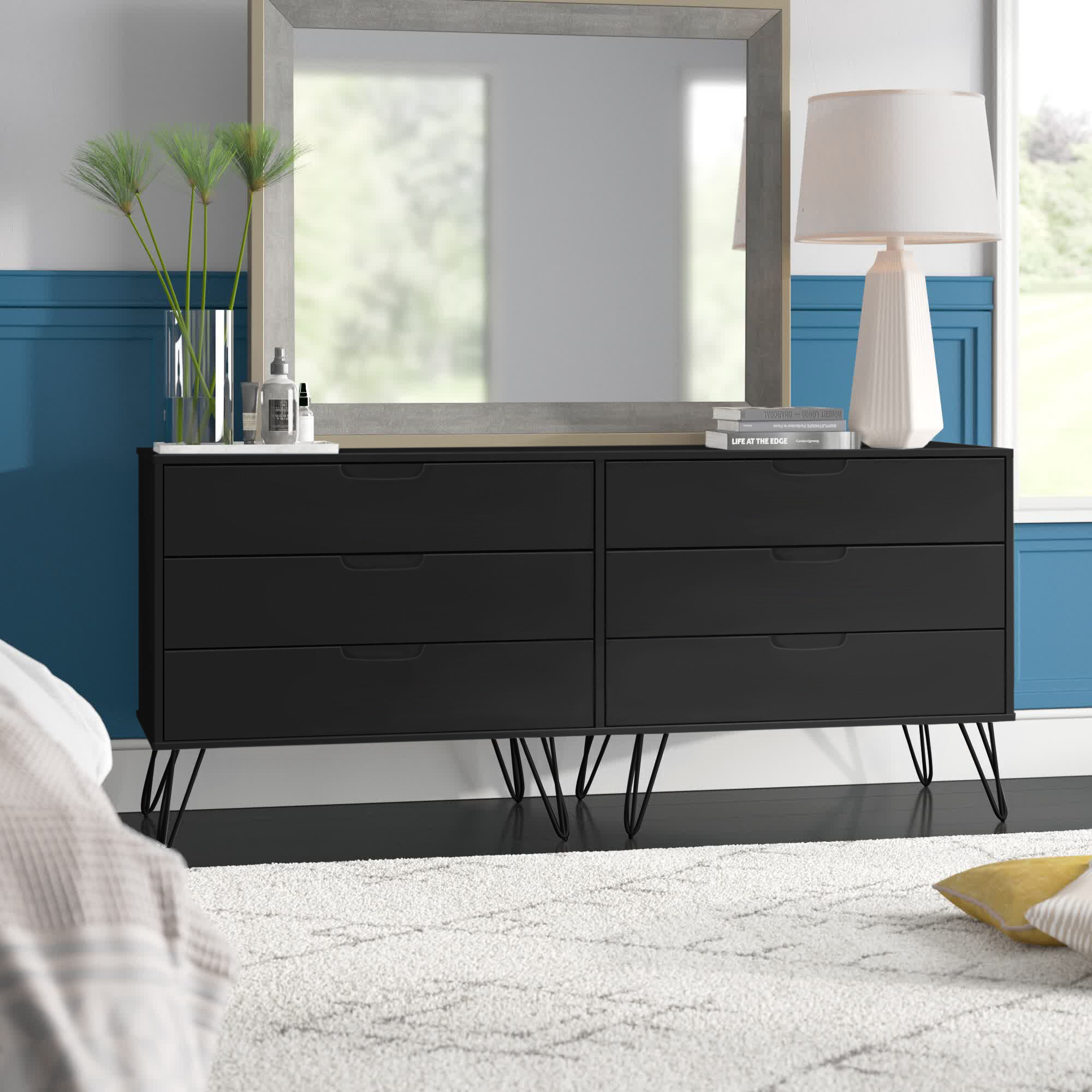 Gray and deals black dresser